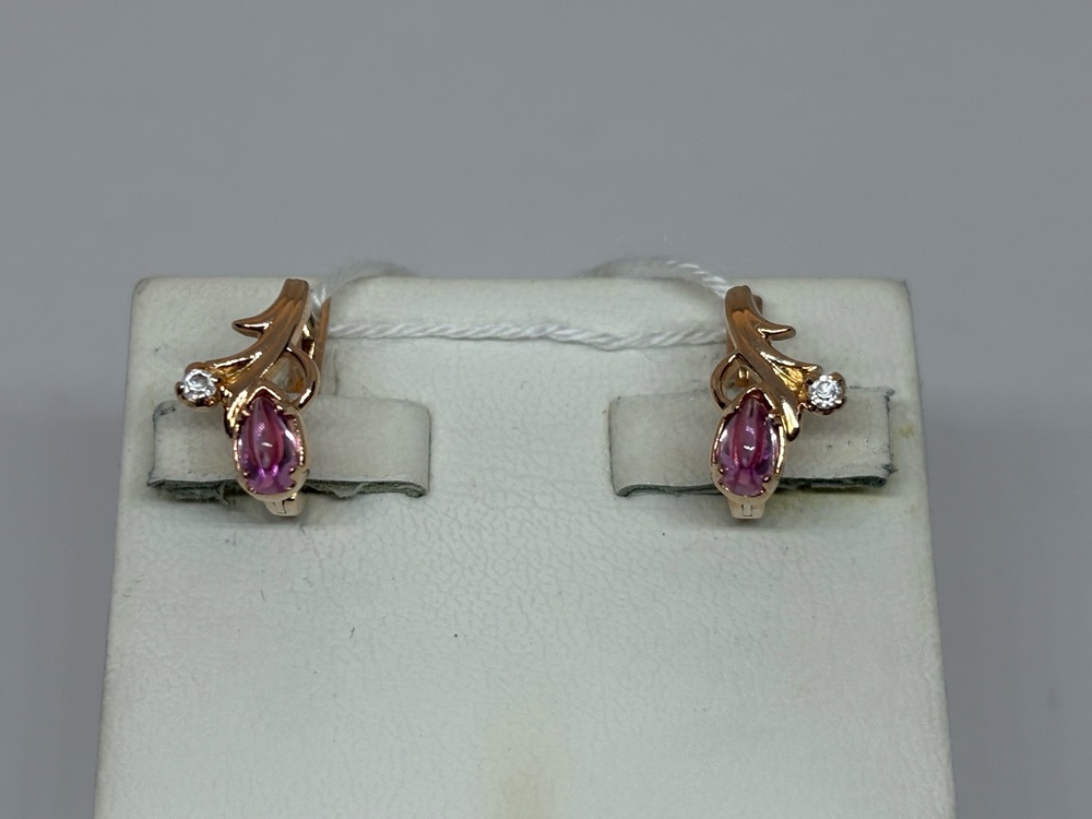 СКМИ585 СЕРЬГИ С КАМНЯМИ (Au 585)