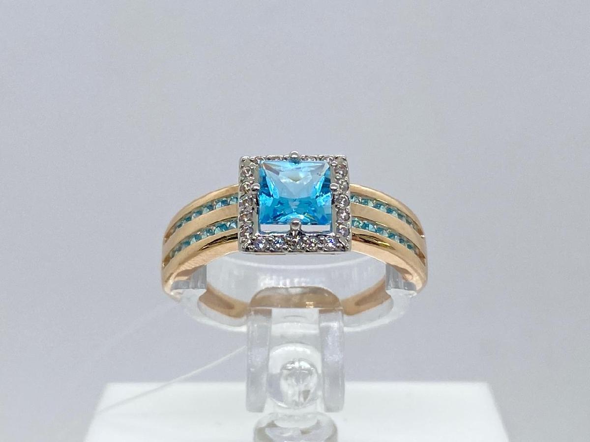 КОЛЬЦО ТОПАЗ с камнями (Au 585)