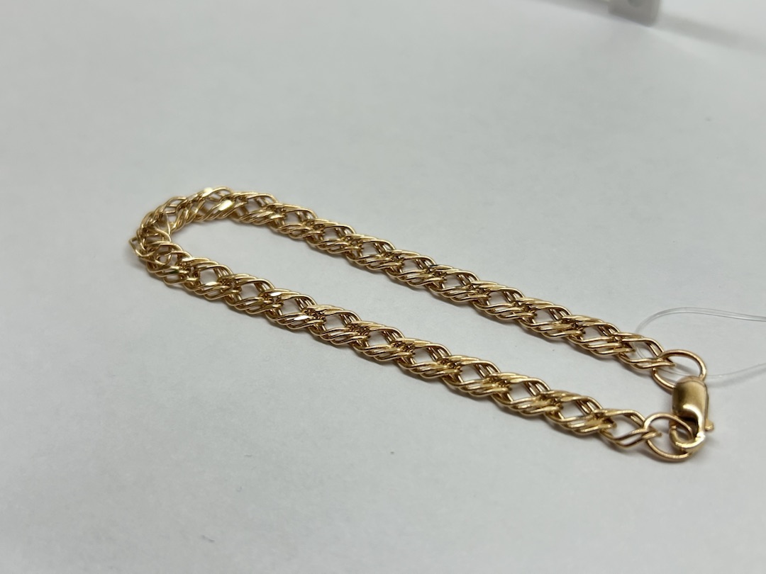 БРАСЛЕТ ПУСТОТЕЛЫЙ Ромб тройной (Au 585)