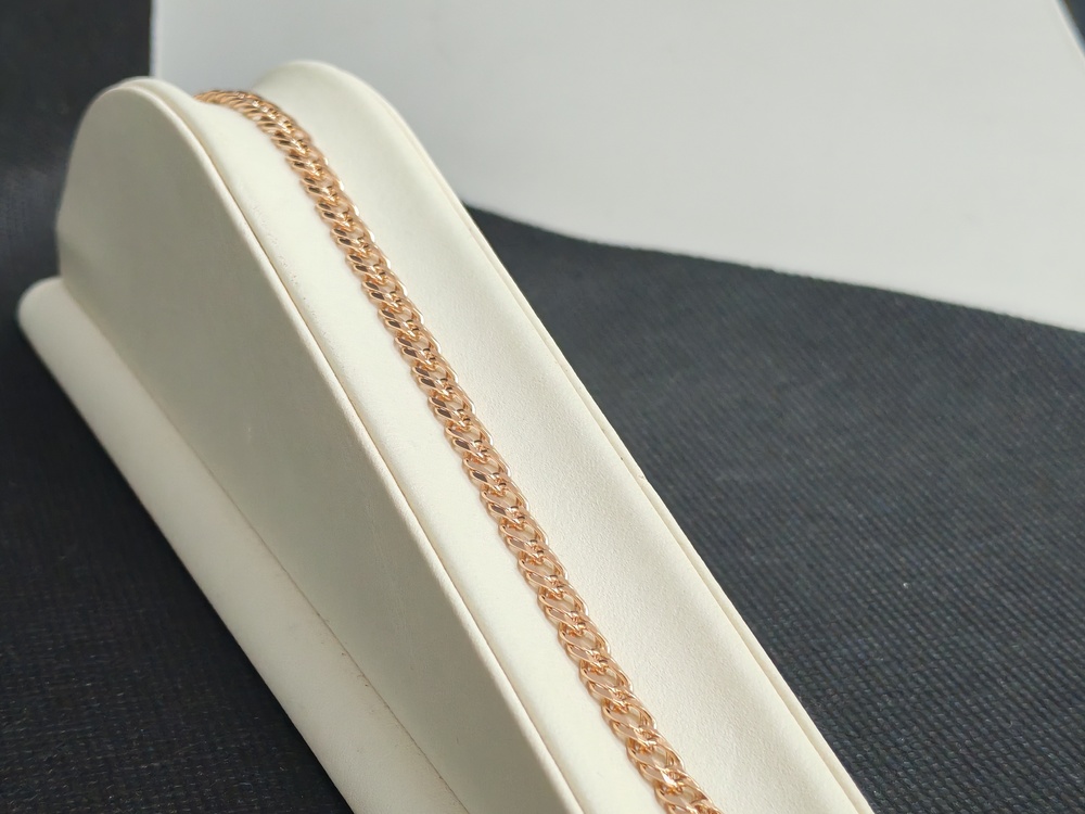 БРАСЛЕТ ПОЛНОВЕСНЫЙ Ромб двойной Au 585