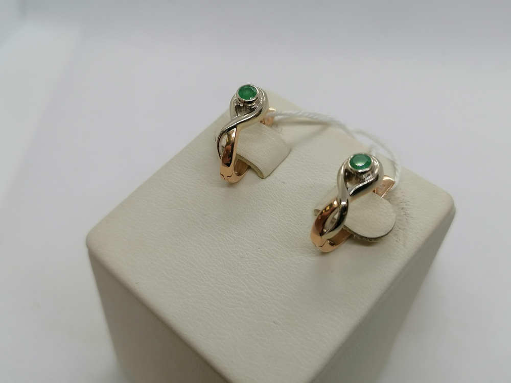 СКМ585 СЕРЬГИ С КАМНЕМ (Au 585)