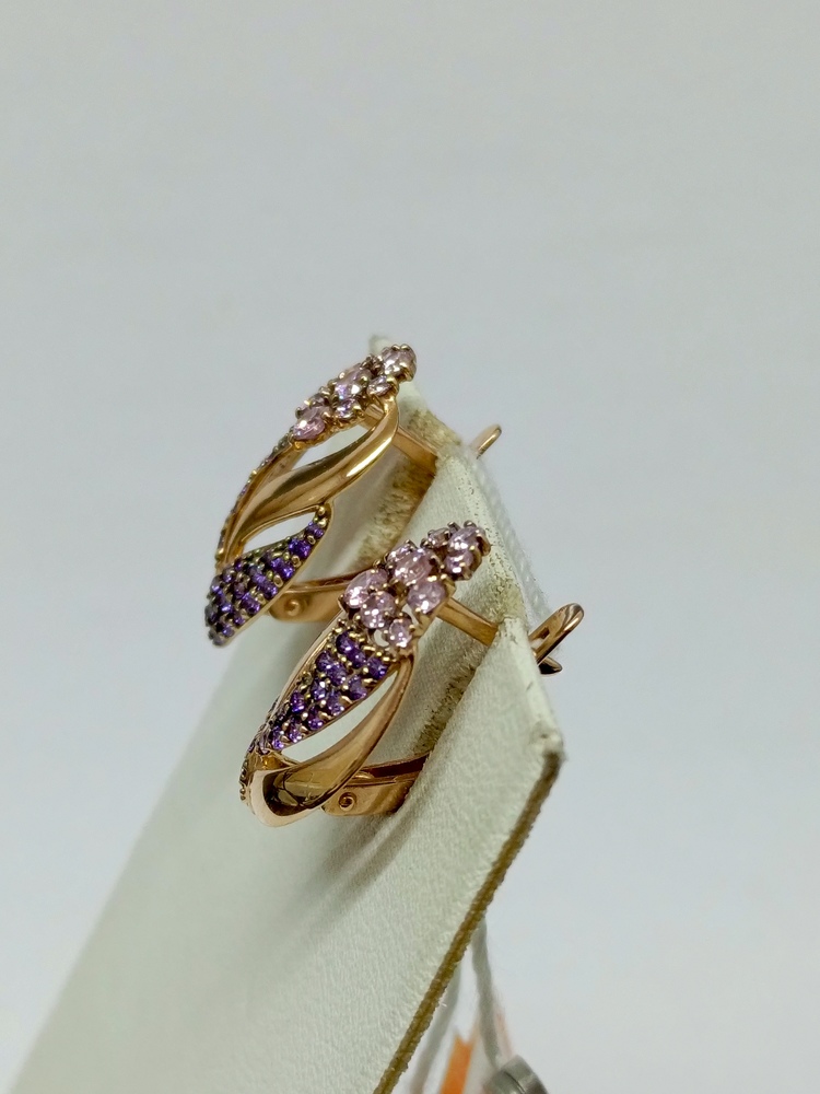 СКМИ585 СЕРЬГИ С КАМНЯМИ (Au 585)