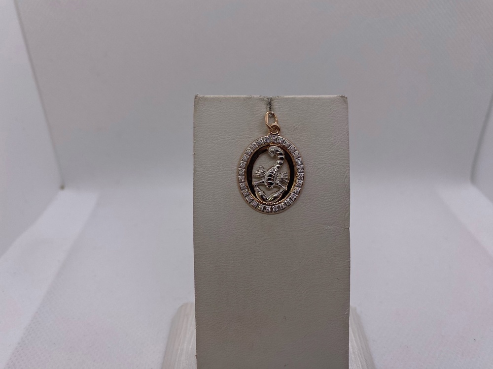 033544 ПОДВЕСКА ЗНАК ЗОДИАКА СКОРПИОН (Au 585)
