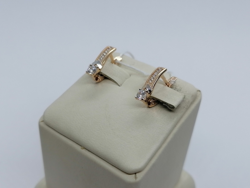 СКМИ585 СЕРЬГИ С КАМНЯМИ (Au 585)