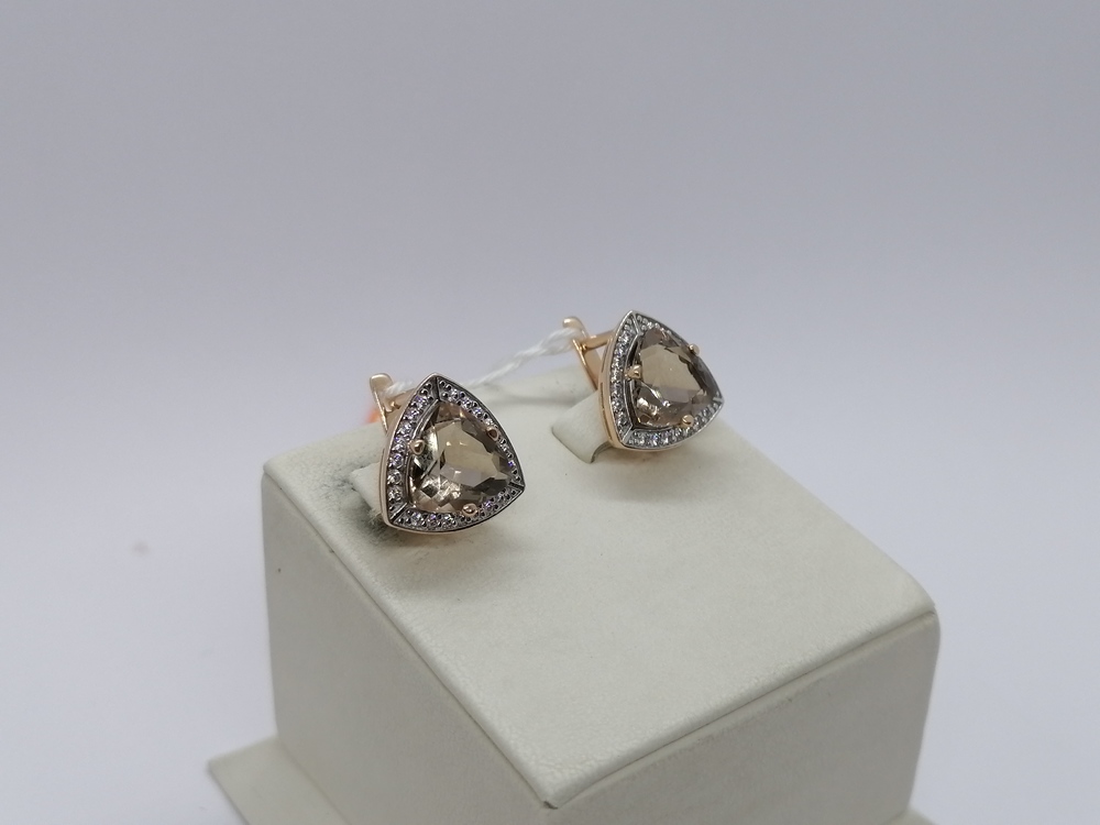 СКМИ585 СЕРЬГИ С КАМНЯМИ (Au 585)