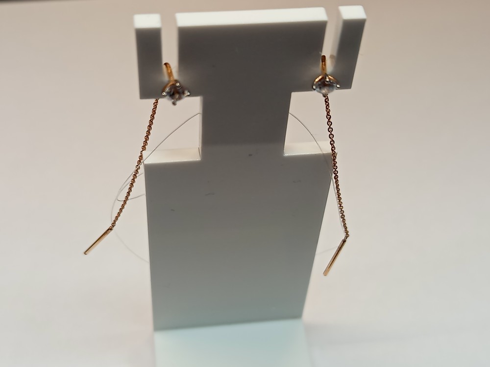 СЕРЬГИ ПРОДЕВКИ с камнем (Au 585)