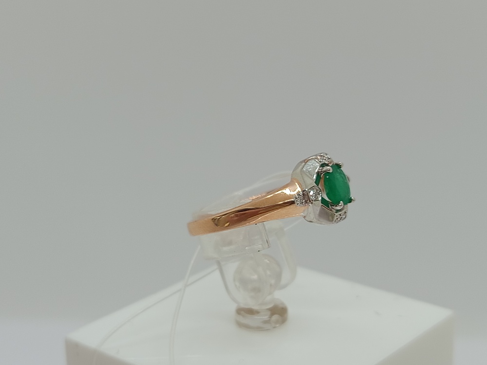 КОЛЬЦО Бриллиант, изумруд (Au 585)