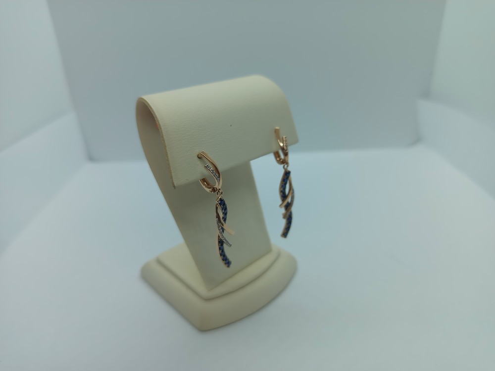 СКМИ585 СЕРЬГИ С КАМНЯМИ (Au 585)