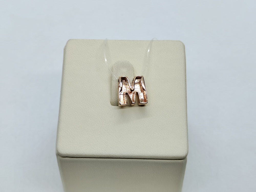 ПОДВЕСКА БУКВА М с камнем (Au 585)