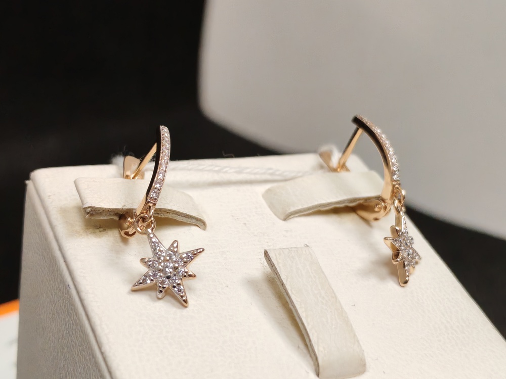 СКМИ585 СЕРЬГИ С КАМНЯМИ (Au 585)