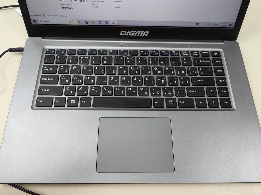 Ноутбук DIGMA EVE 15 C419; Celeron N4020, Intel UHD Graphics 600, 4 Гб, 120 Гб, Нет