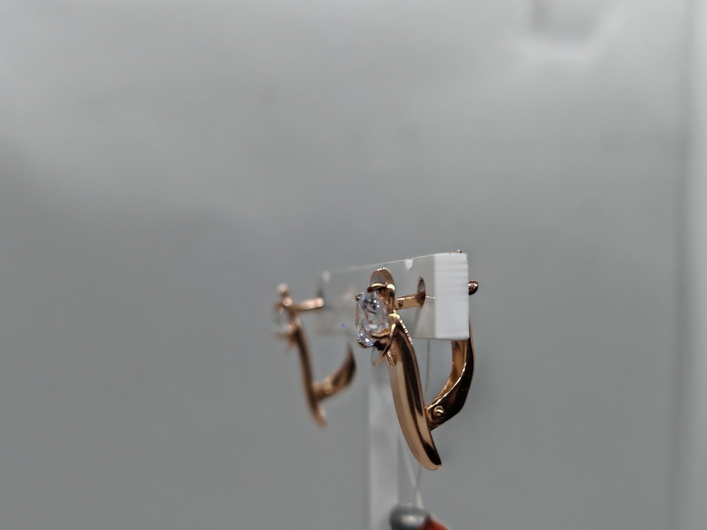 СКМ585 СЕРЬГИ С КАМНЕМ (Au 585)