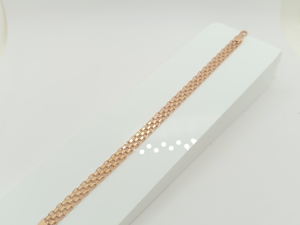 БРАСЛЕТ ПУСТОТЕЛЫЙ Бисмарк машинный (Au 585)