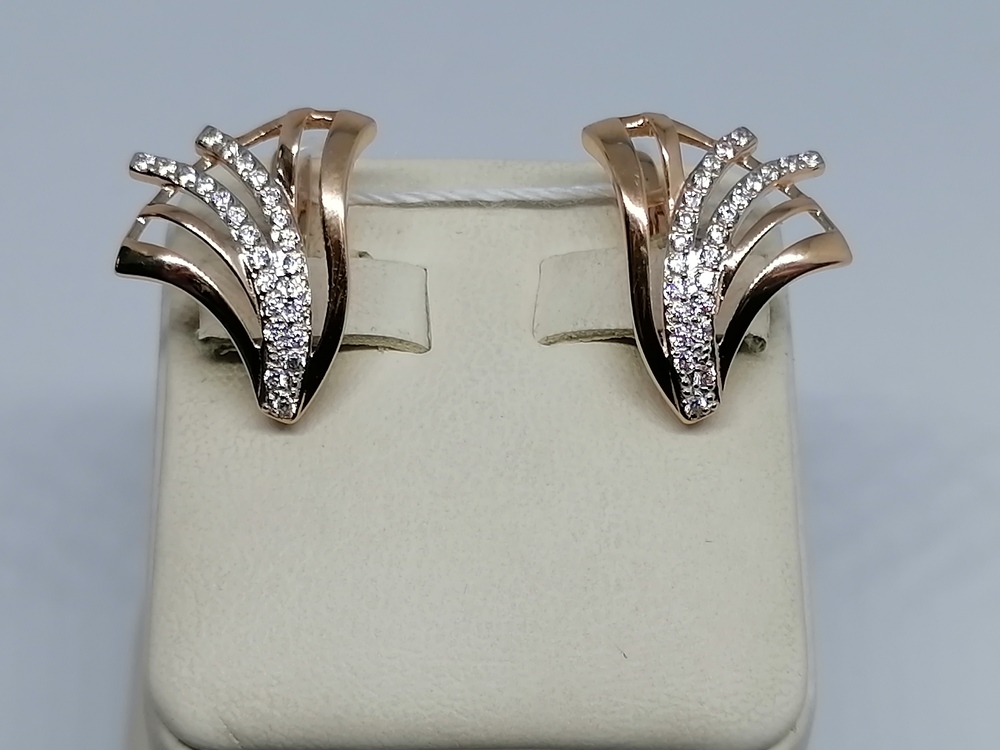 СКМИ585 СЕРЬГИ С КАМНЯМИ (Au 585)