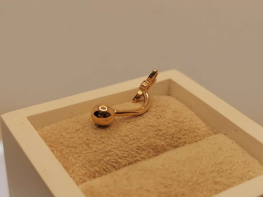 ПИРСИНГ В ПУПОК с камнями (Au 585)