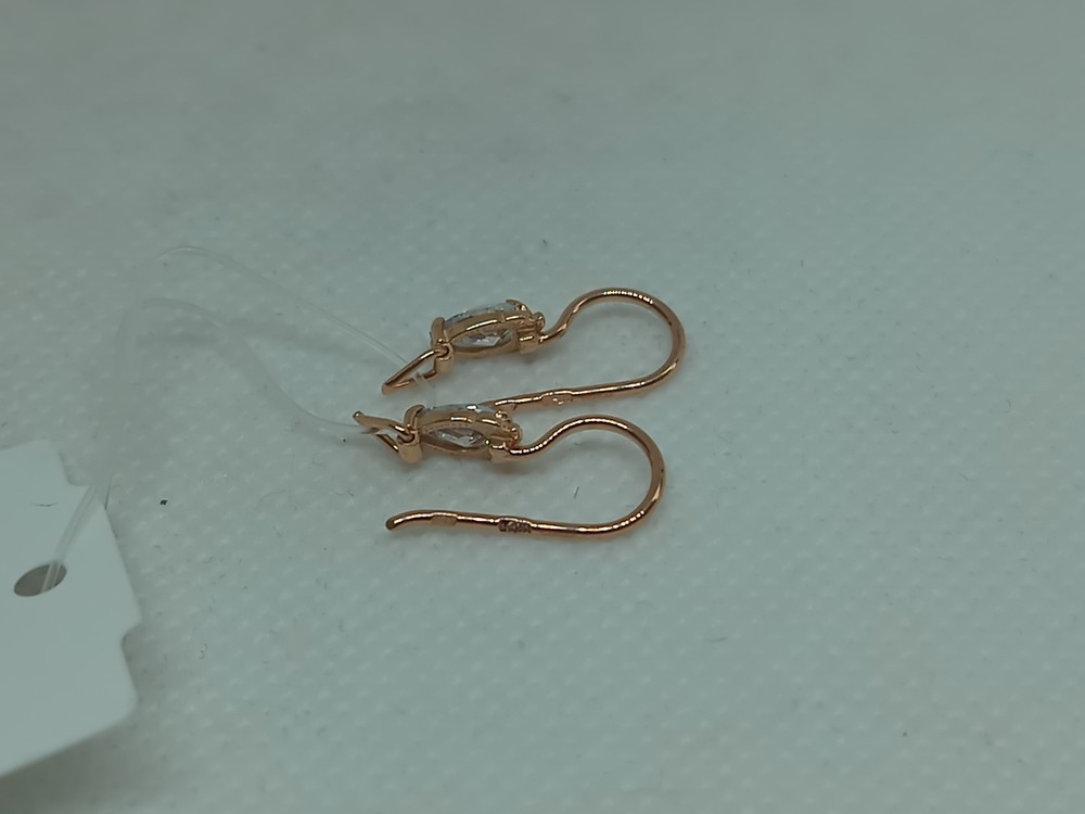 СЕРЬГИ ПЕТЕЛЬКА с камнем (Au 585)