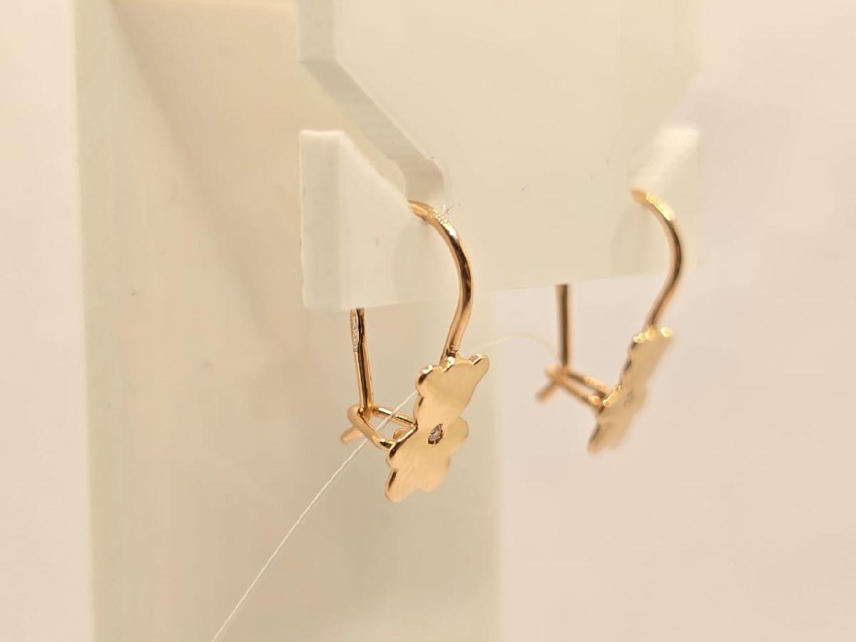 СЕРЬГИ ПЕТЕЛЬКА с камнем (Au 585)