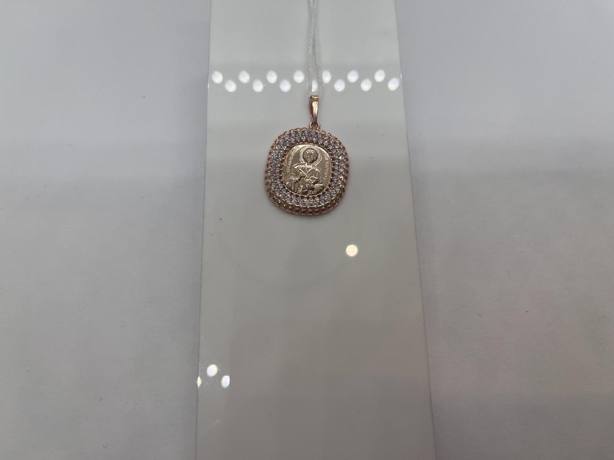 ПОДИКИ585 ПОДВЕСКА ИКОНА С КАМНЯМИ (Au 585)
