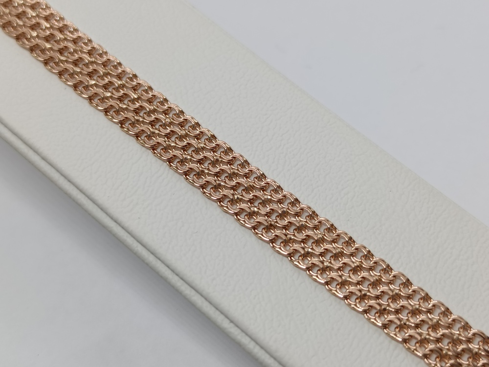 БРАСЛЕТ ПОЛНОВЕСНЫЙ Бисмарк тройной (Au 585)