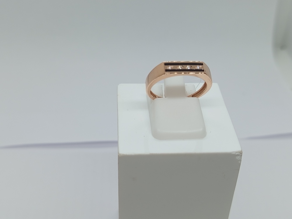 КОЛЬЦО ПЕЧАТКА Эмаль с камнями (Au 585)