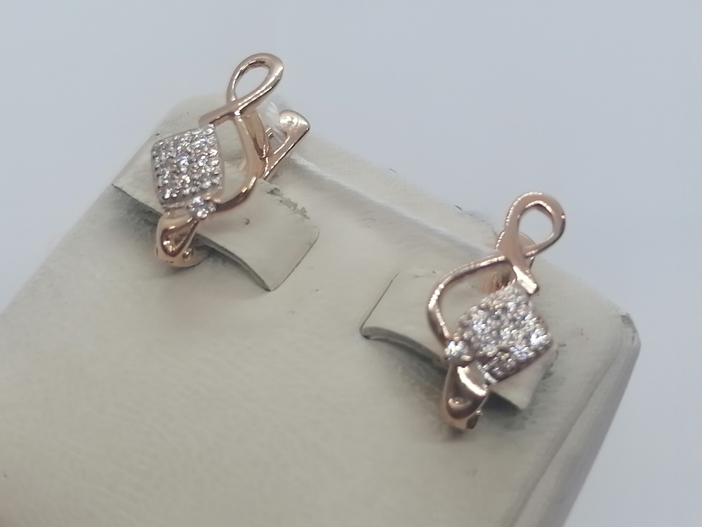 СКМИ585 СЕРЬГИ С КАМНЯМИ (Au 585)