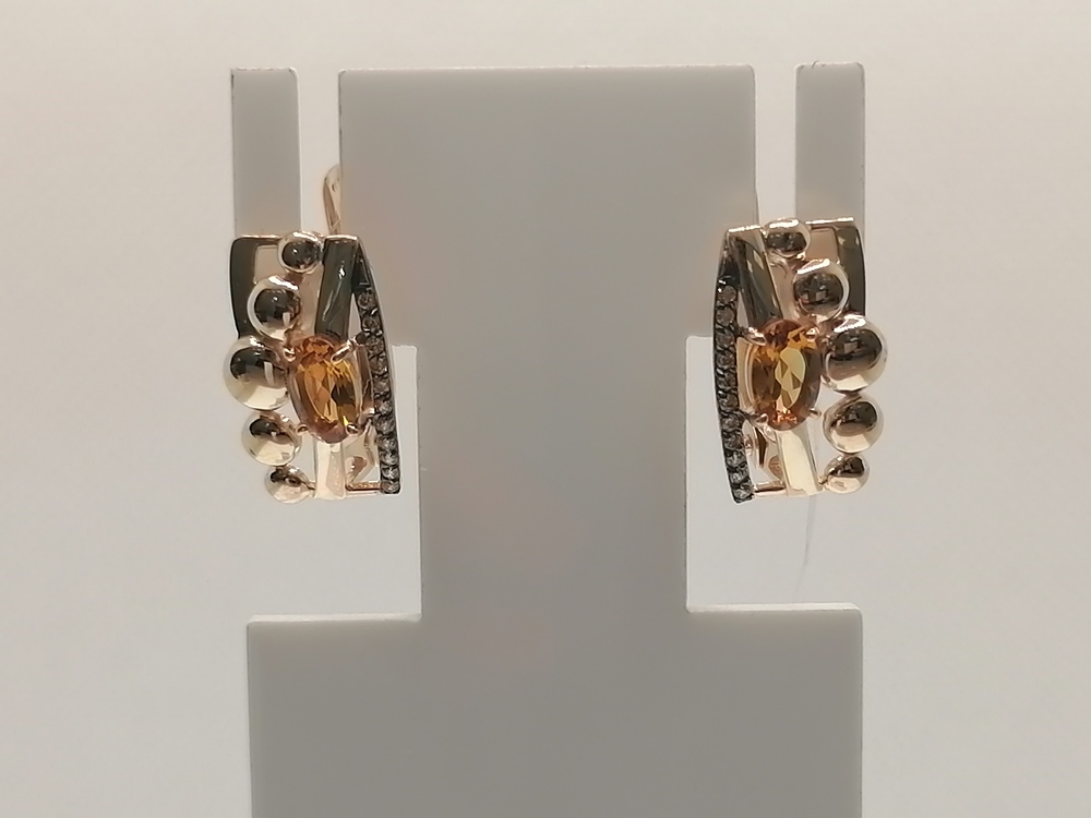 СЕРЬГИ ЦИТРИН (Au 585)