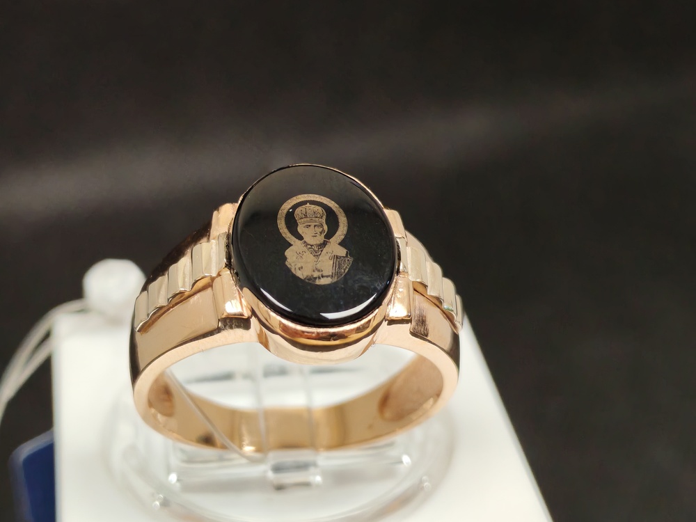 КОЛЬЦО ПЕЧАТКА оникс (Au 585)