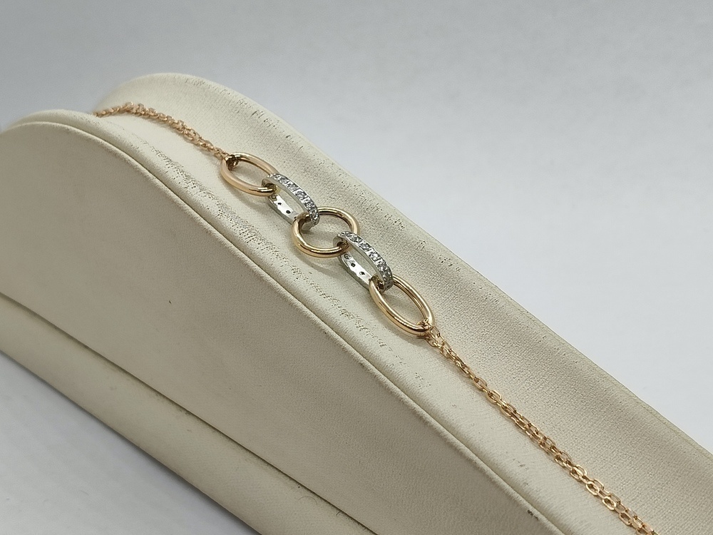 БРАСЛЕТ ФАНТАЗИЯ с камнями (Au 585)