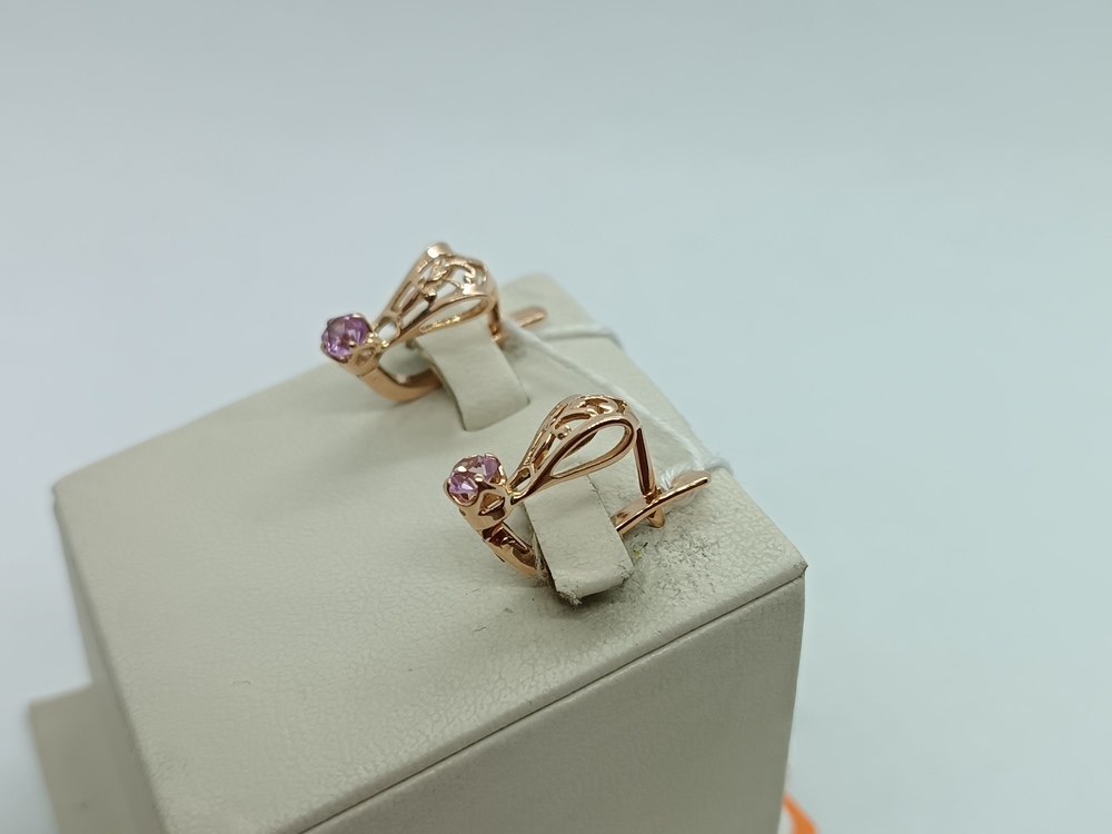 СКМ583 СЕРЬГИ С КАМНЕМ (Au 583)