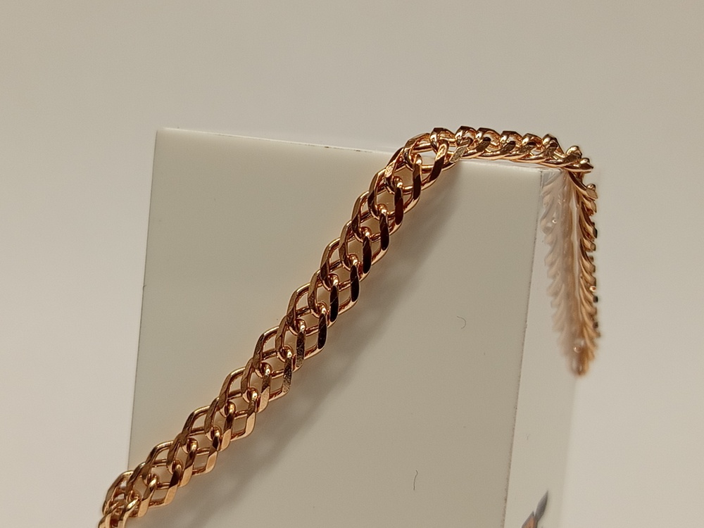 БРАСЛЕТ ПОЛНОВЕСНЫЙ Ромб двойной Au 585