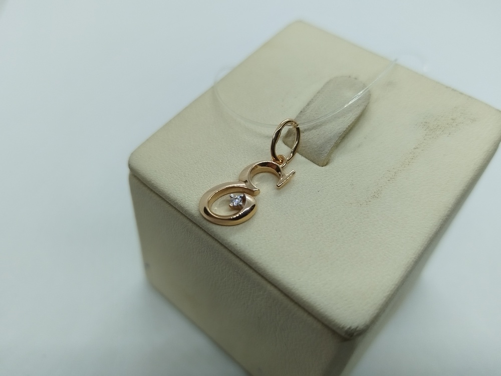 04-63-0282-00 ПОДВЕСКА БУКВА Е с камнем (Au 585)