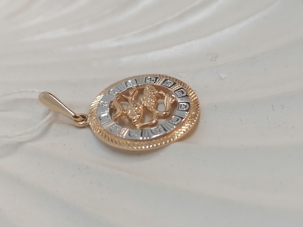 ПОДВЕСКА ЗНАК ЗОДИАКА РЫБЫ (Au 585)