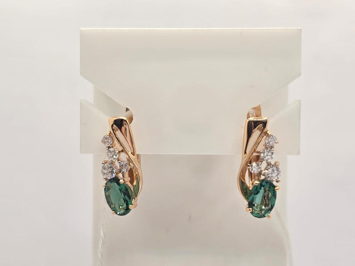 СКМИ585 СЕРЬГИ С КАМНЯМИ (Au 585)