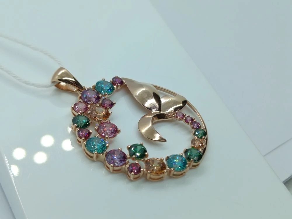 ПОДКМИ585 ПОДВЕСКА С КАМНЯМИ (Au 585)