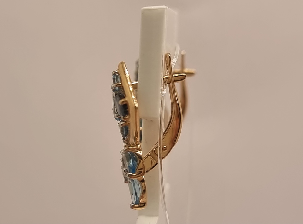 725616 СЕРЬГИ С КАМНЯМИ (Au 585)