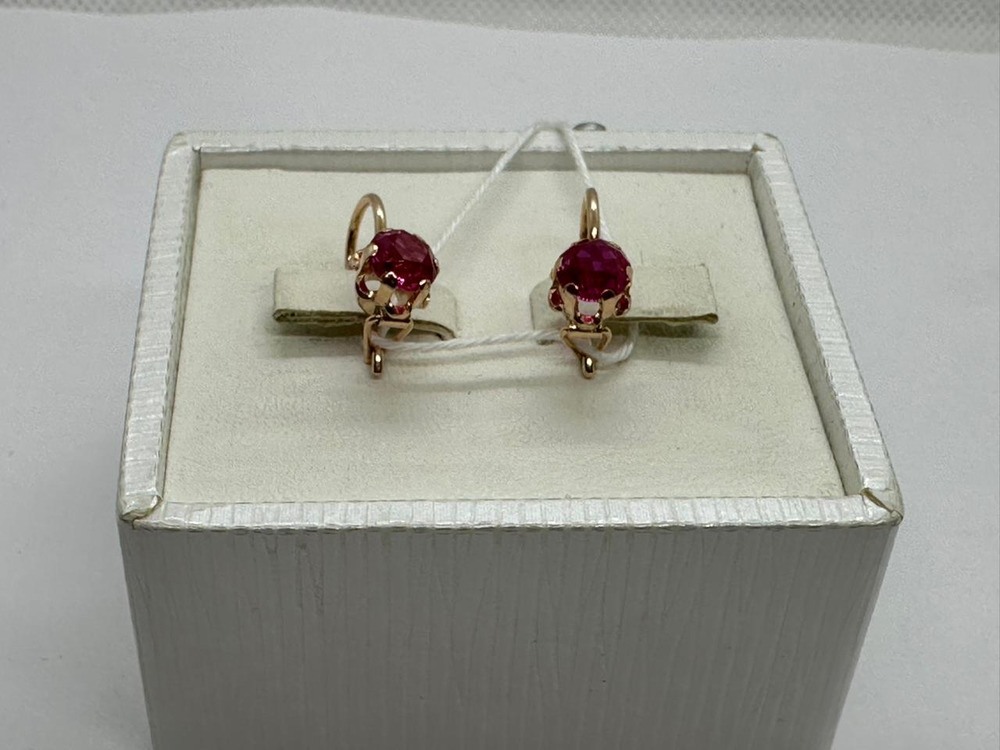 СКМ583 СЕРЬГИ С КАМНЕМ (Au 583)