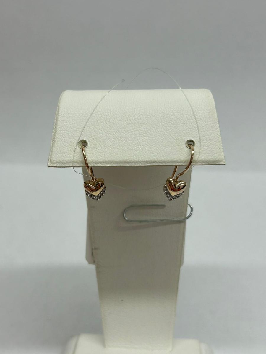 СЕРЬГИ ПЕТЕЛЬКА с камнями (Au 585)