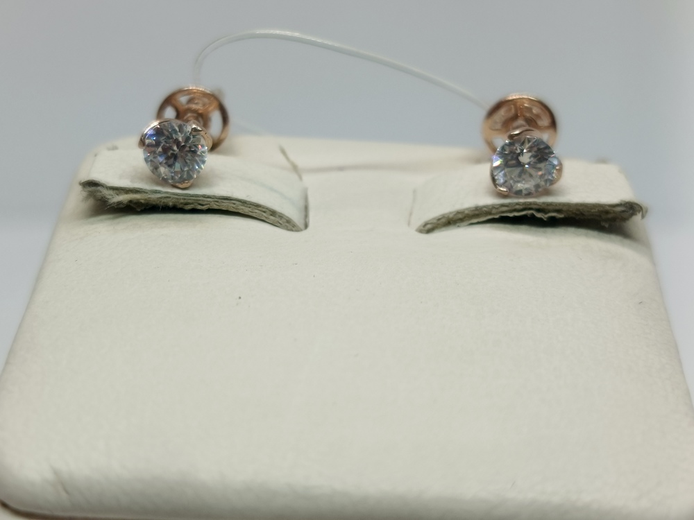 СЕРЬГИ ПУСЕТЫ с камнем (Au 585)