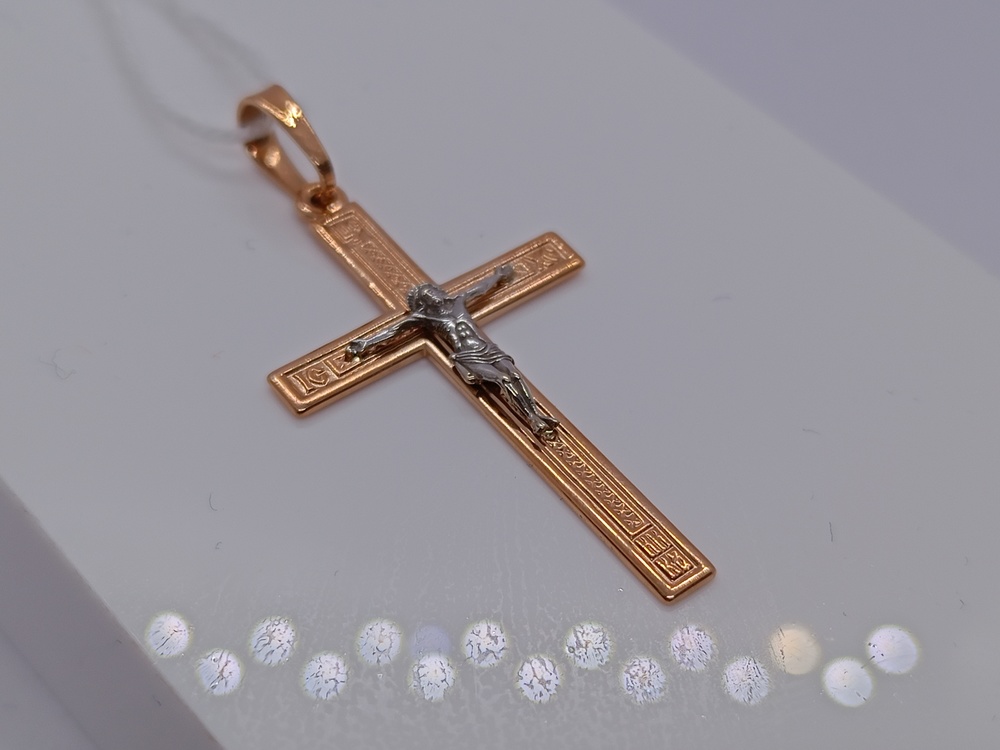 ПОДВЕСКА КРЕСТ БЕЗ КАМНЯ (Au 585)
