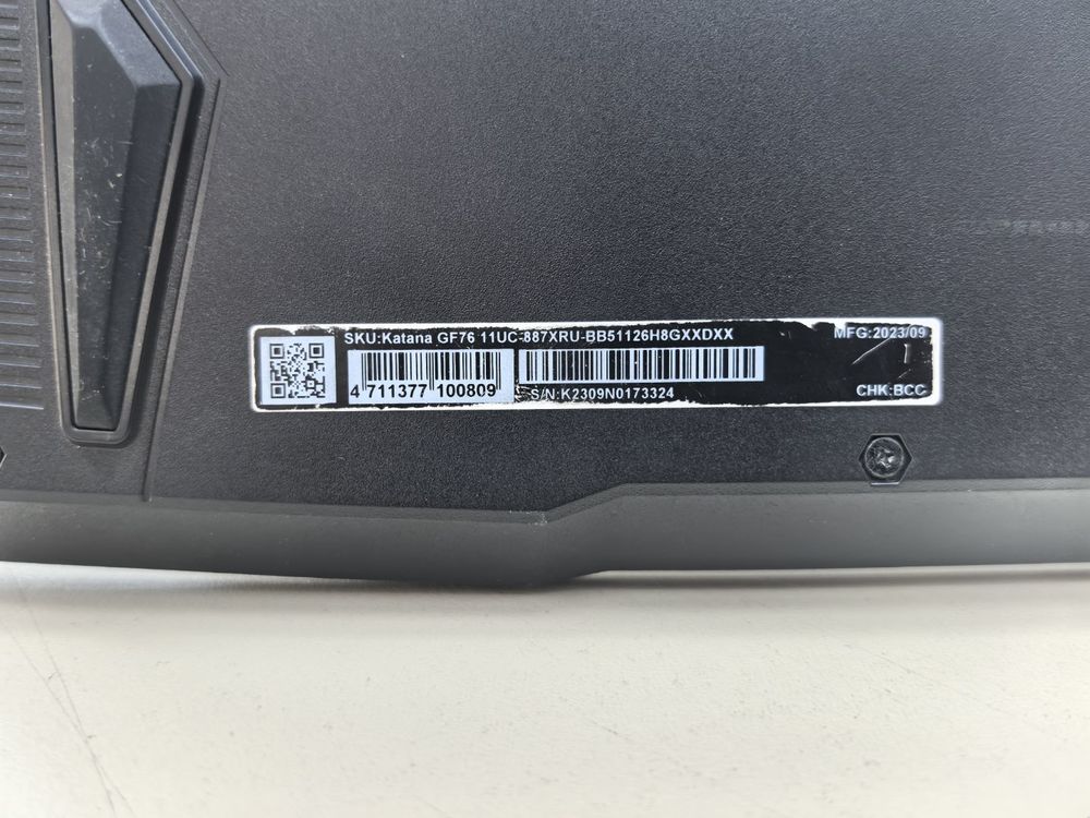 Ноутбук MSI GF7611UC-895XRU; Core i5-11260H, GeForce RTX 3050, 16 Гб, 500 Гб, Нет