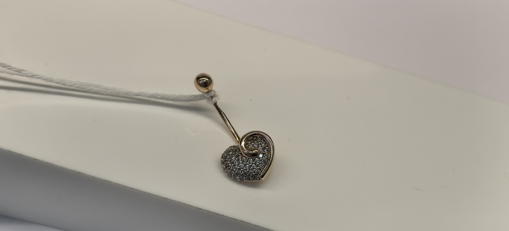 ПИРСИНГ В ПУПОК с камнями (Au 585)