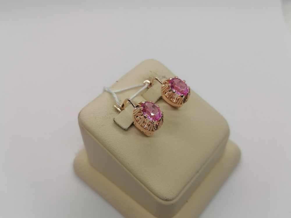 СКМ583 СЕРЬГИ С КАМНЕМ (Au 583)