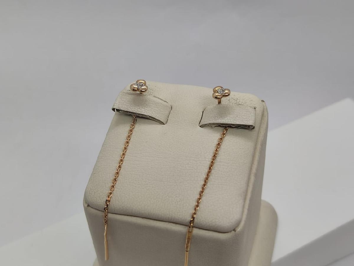 51-123-00370-1 СЕРЬГИ ПРОДЕВКИ с камнем (Au 585)