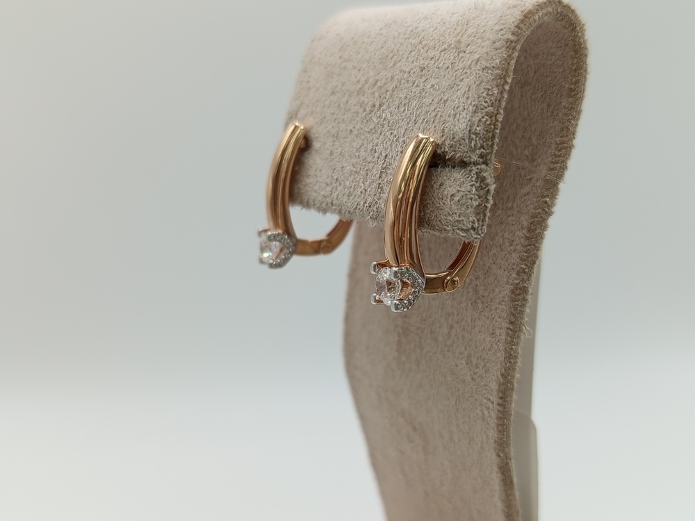 СЕРЬГИ ПУСЕТЫ с камнем (Au 585)