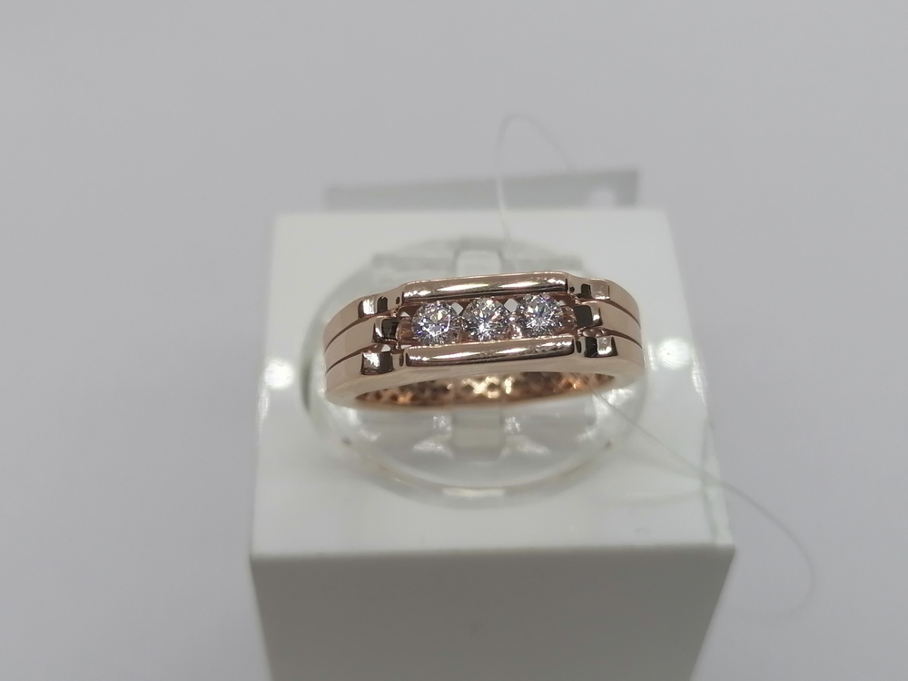 КОЛЬЦО ПЕЧАТКА с камнями (Au 585)