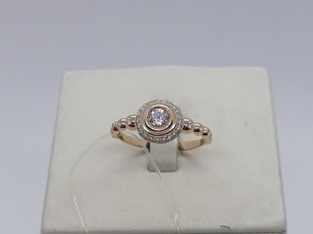 КОЛЬЦО С КАМНЯМИ (Au 585)