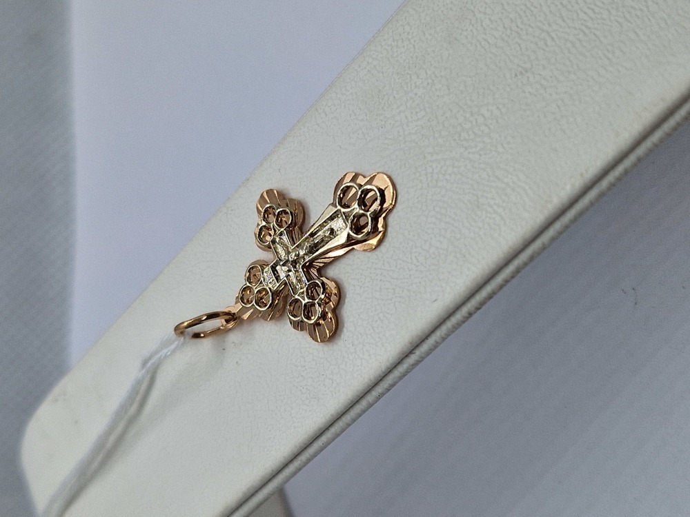 ПОДКБК585 ПОДВЕСКА КРЕСТ БЕЗ КАМНЯ (Au 585)