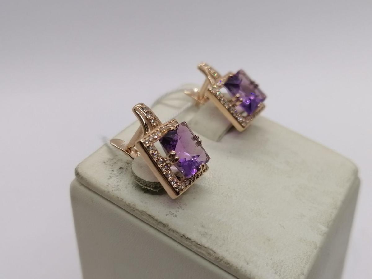 СКМИ585 СЕРЬГИ С КАМНЯМИ (Au 585)