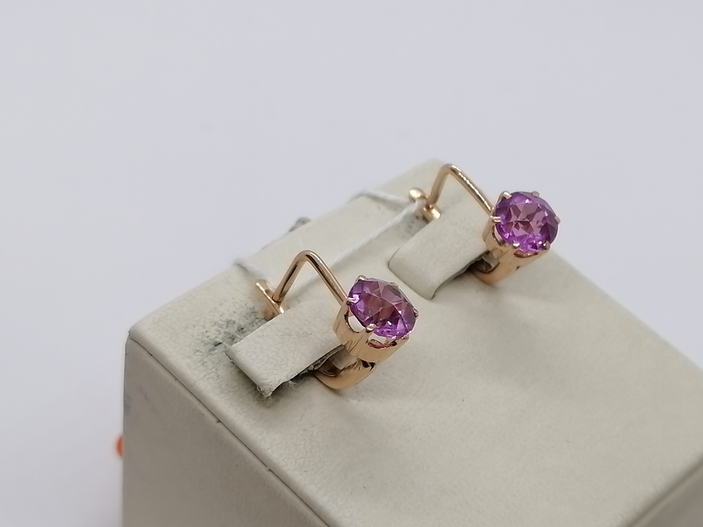 СКМ583 СЕРЬГИ С КАМНЕМ (Au 583)