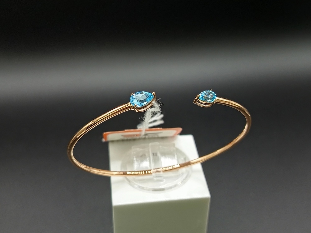 БЖКИ585 БРАСЛЕТ ЖЕСТКИЙ С КАМНЯМИ (Au 585)